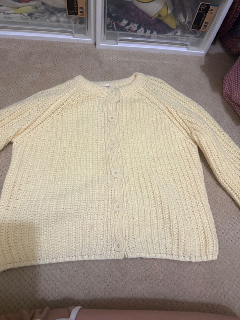 Classic Cream Button-Front Knit Sweater Cardigan